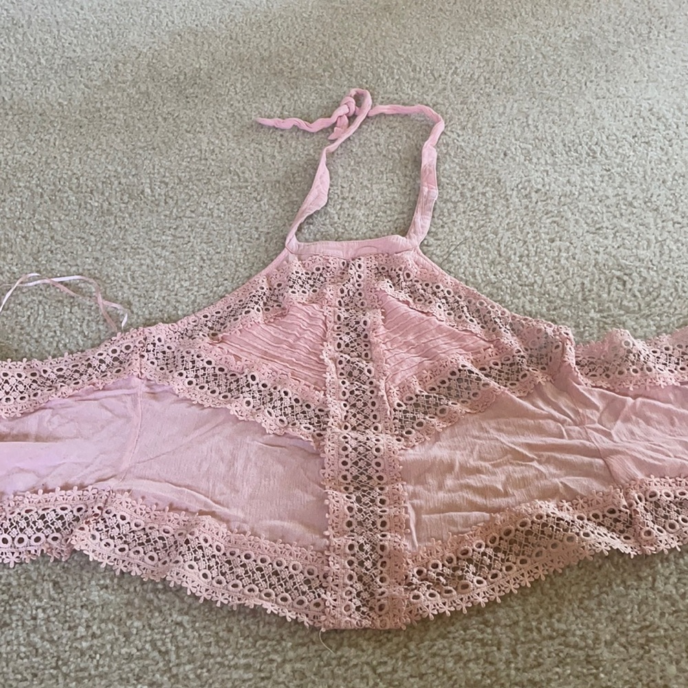 Zippered back, Halter top